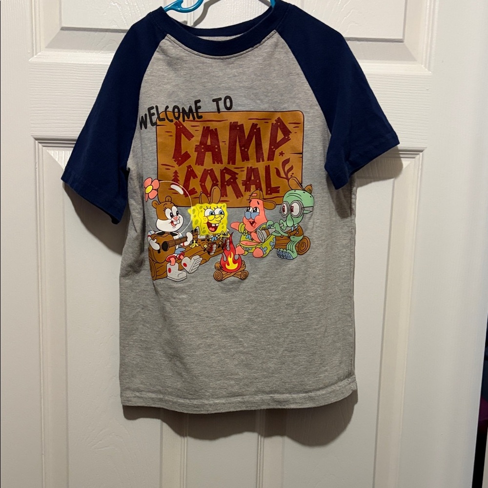 SpongeBob Camp Coral Kids T-Shirt - Gray and Navy